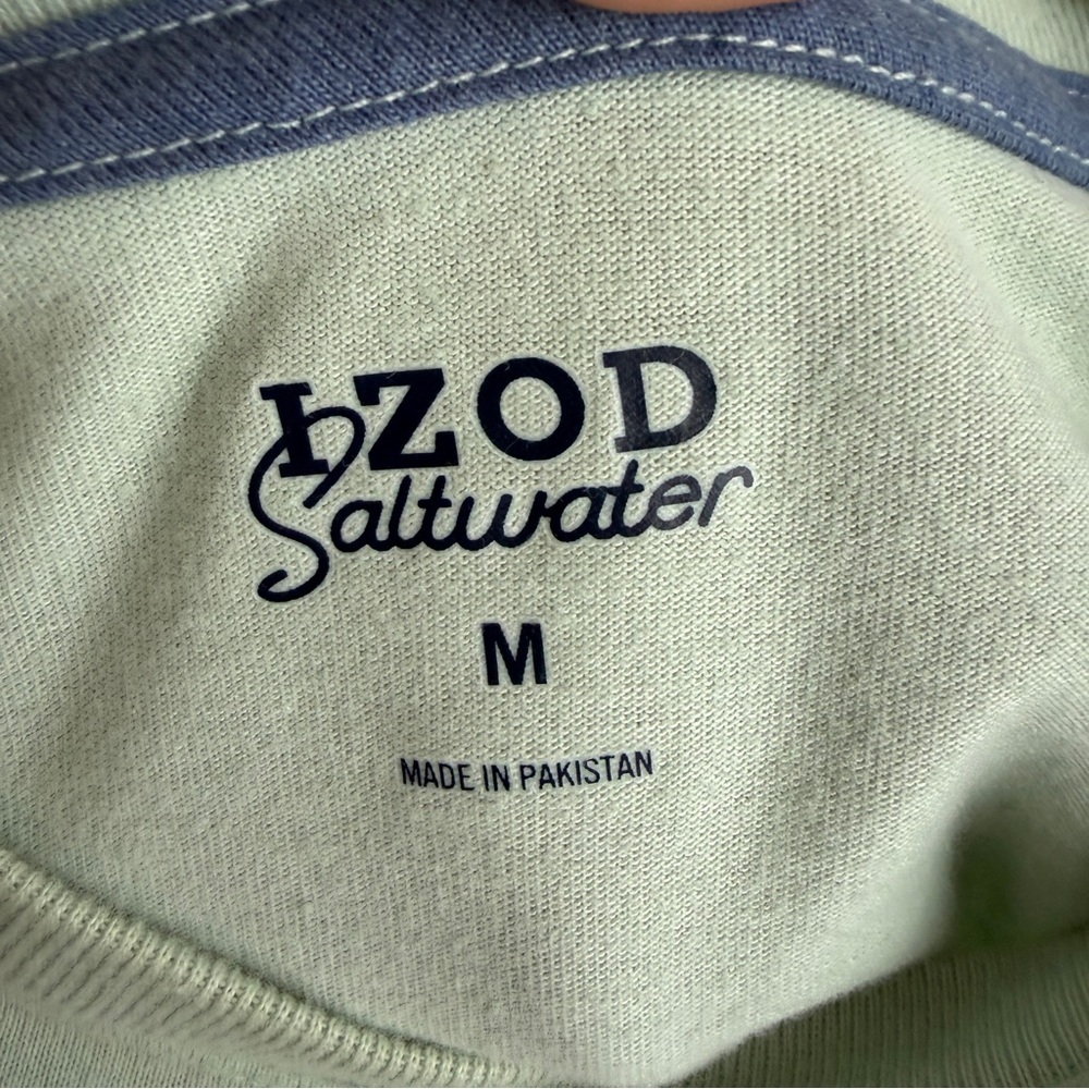 Izod Saltwater striped short sleeve tee size medium - Picture 3 of 5